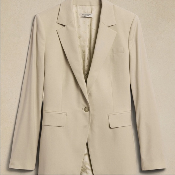 NWT! Banana Republic Tan Siena Relaxed Italian Wool Blazer- Size 20💎 - Picture 8 of 9